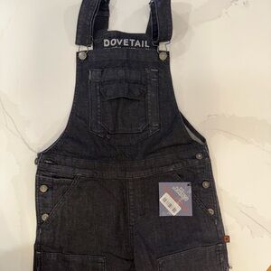 Dovetail Workwear Black Denim Freshley Overalls